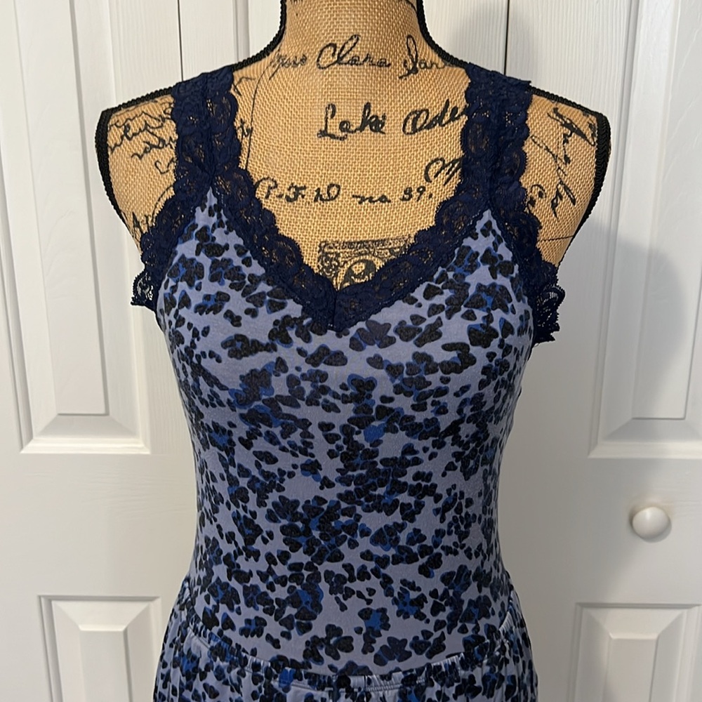 Fleur’t Blue Animal Print Pajama Tank Top